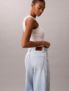 Cotton Linen Wide Leg Jeans, LT ANDERSON, hi-res