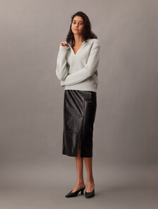 Merino Wool Boucle Polo Sweater, Melodic Blue, hi-res