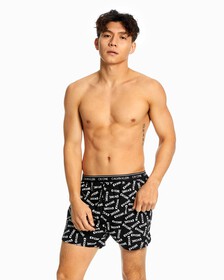 CK ONE WOVEN BOXERS, INKED LOGO PRINT BLACK, hi-res