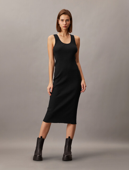 Rib Knit Midi Dress