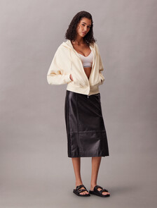 Cropped Monogram Zip-Up Hoodie, Calico, hi-res