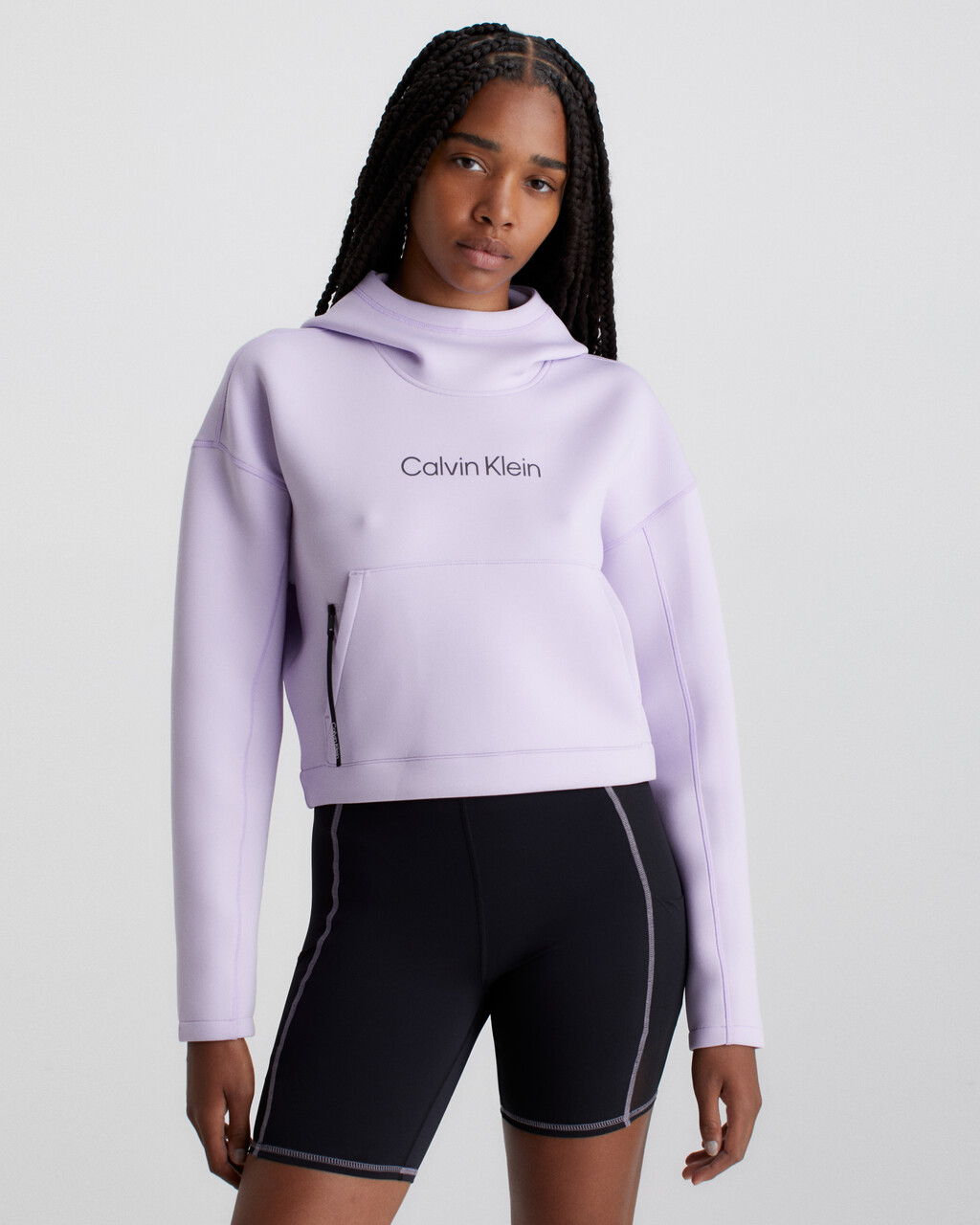 Cropped Logo Hoodie, PASTEL LILAC, hi-res