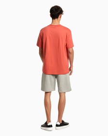 STACKED MICRO LOGO RELAXED TEE, Rhubarb Red, hi-res