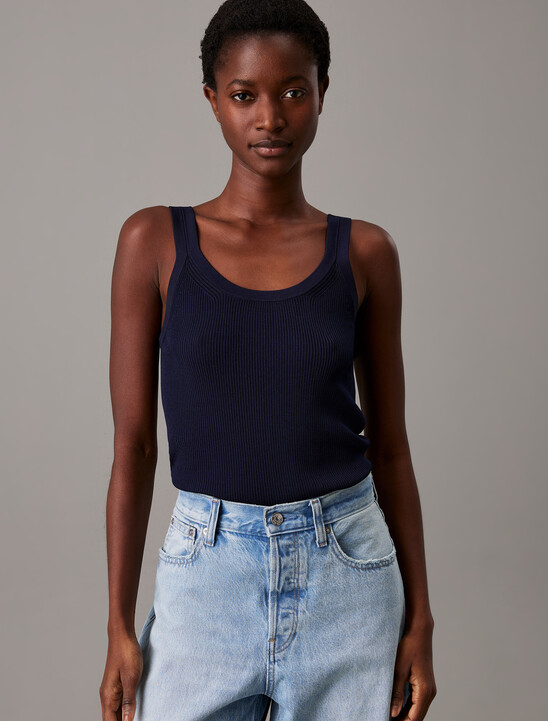 Viscose Rib Knit Tank Top