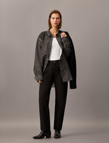 Denim Print Button-Down Shirt, Black Denim Print, hi-res