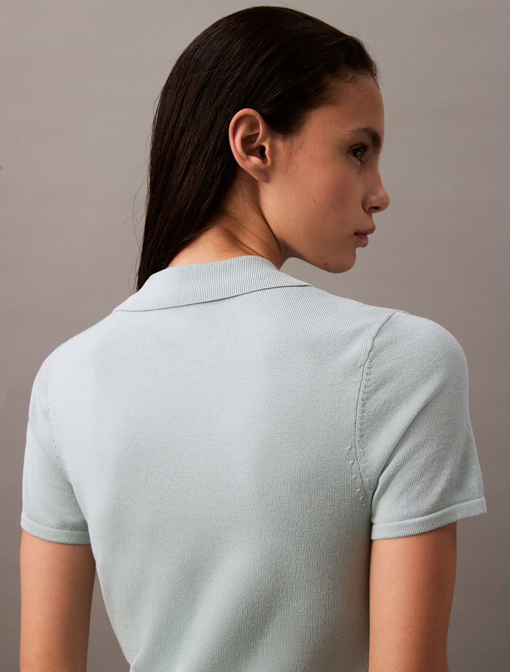 Liquid Shine Johnny Collar Mini Dress, Cloud Blue, hi-res