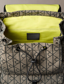 Water Repellent Logo Jacquard Backpack, LOTUS BEIGE / BLACK AOP, hi-res