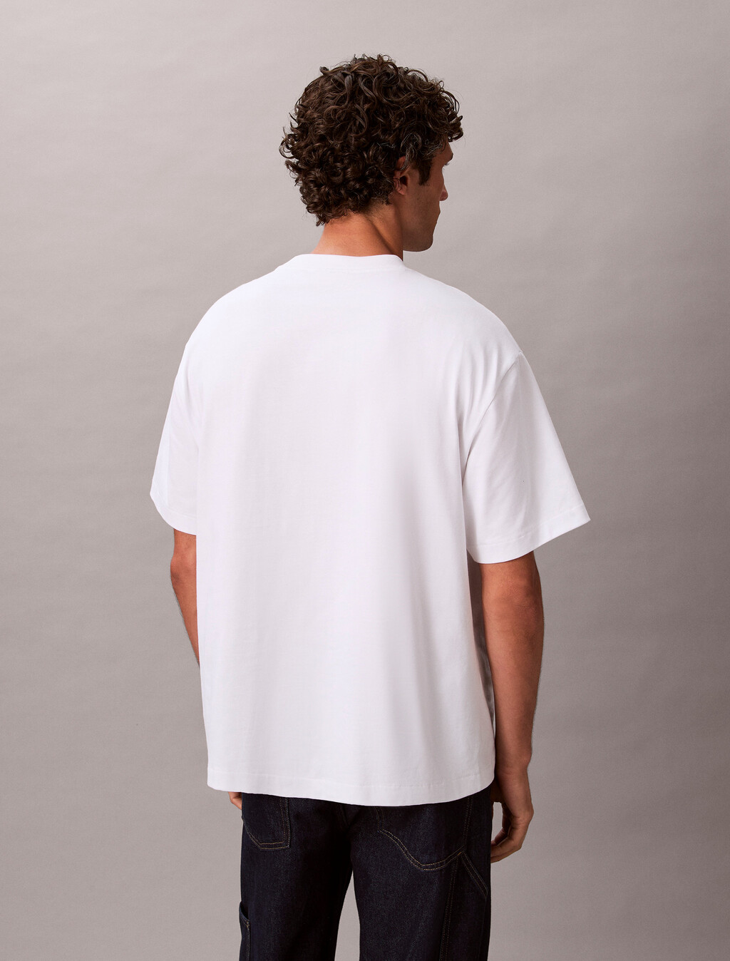 Calvin Logo Crew Neck Tee, Bright White, hi-res