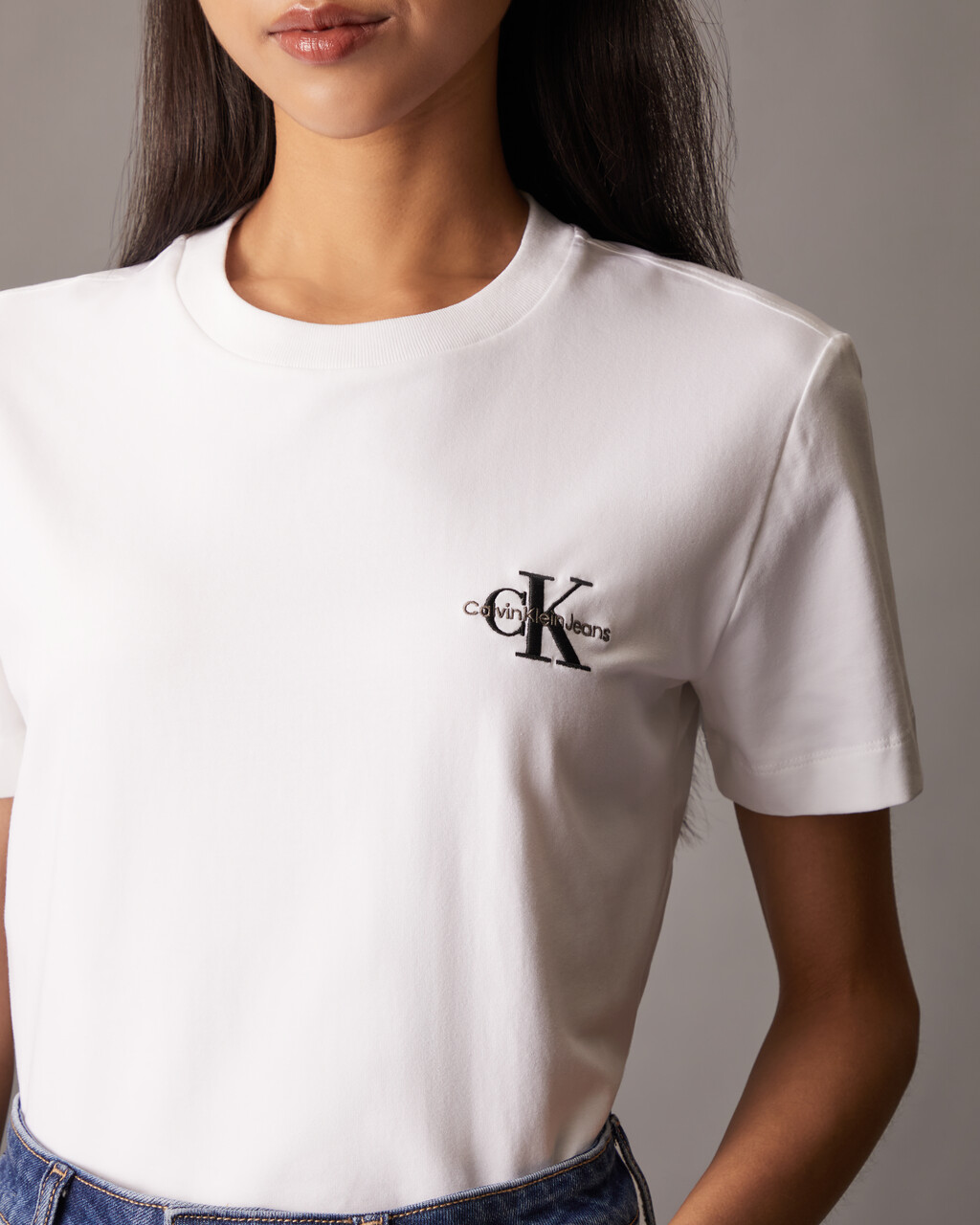 Core Monogram Embroidery Tee natural Calvin Klein Malaysia