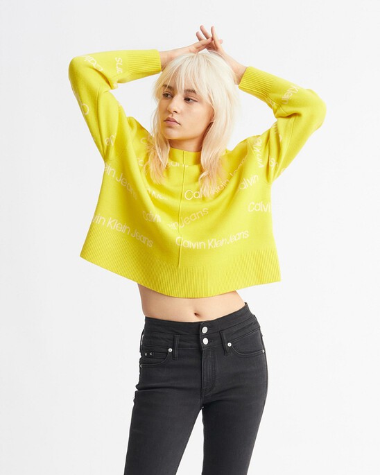 ALL OVER LOGO WOOL SWEATER