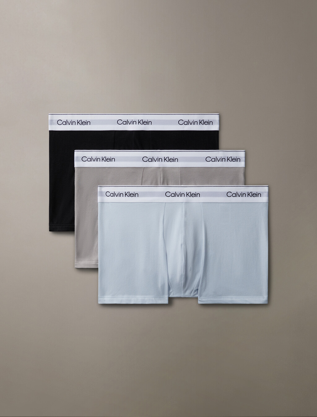 3 Pack Icon Cotton Stretch Trunks, Black/Ash/Plein Air, hi-res