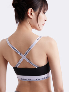 Icon Cotton Bandeau Bralette, Black, hi-res