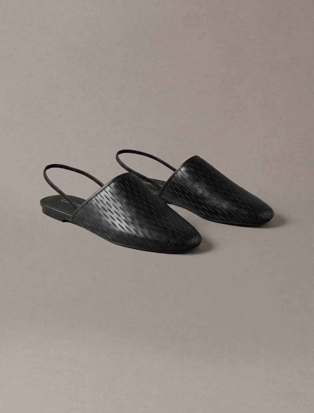 Leather Slingback Mules, Triple Black, hi-res