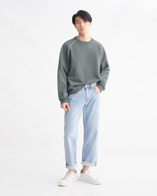 Reconsidered 90s Straight Recycled Cotton Jeans, Chalky Blue, hi-res