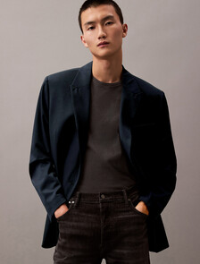 Wool Double Breasted Blazer, Vulcan, hi-res