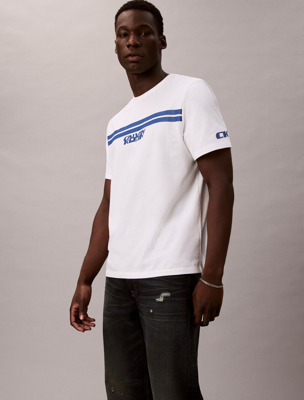 Racer Stripe Graphic Tee, Brilliant White, hi-res