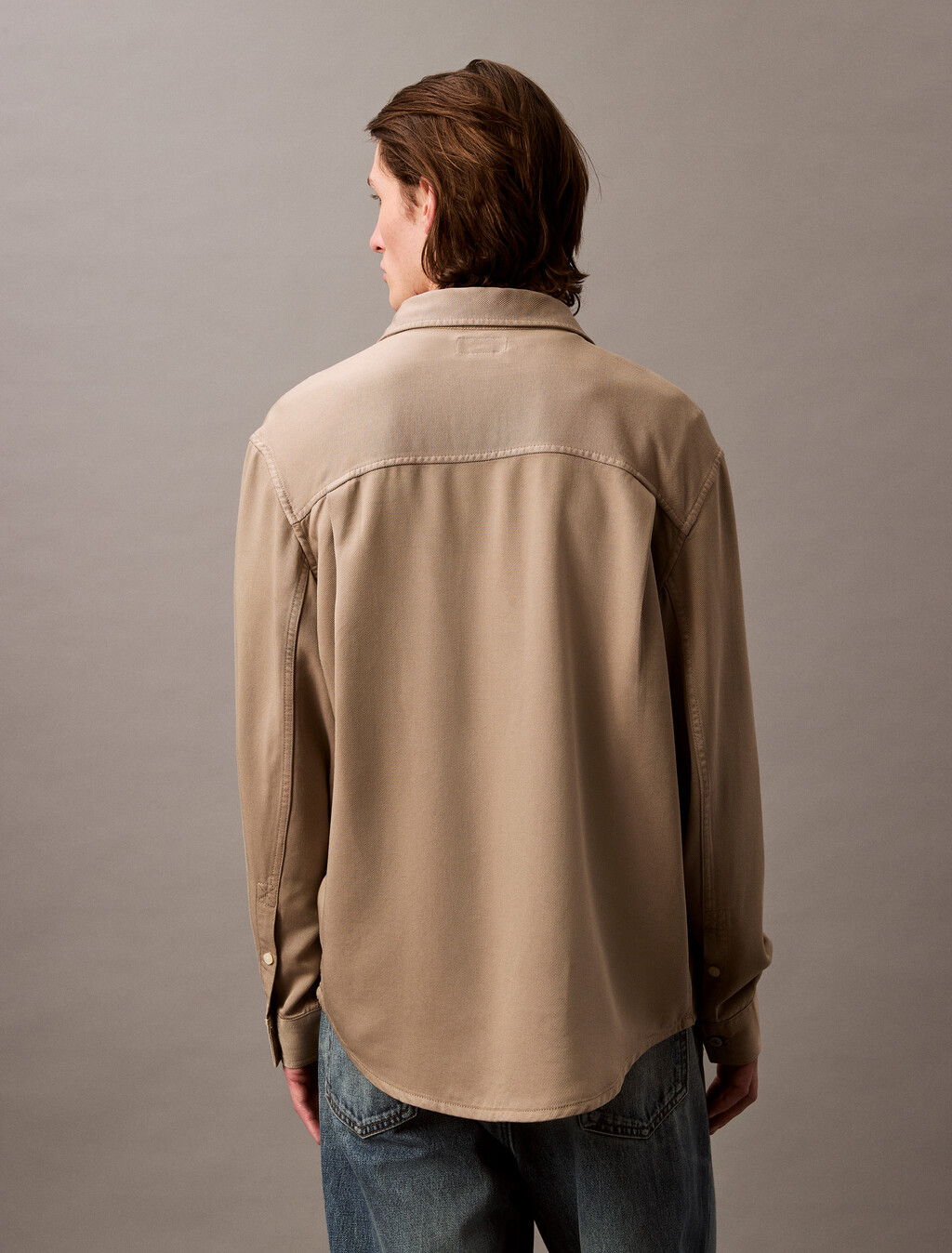 Soft Overdye Twill Overshirt, ALUMINUM, hi-res