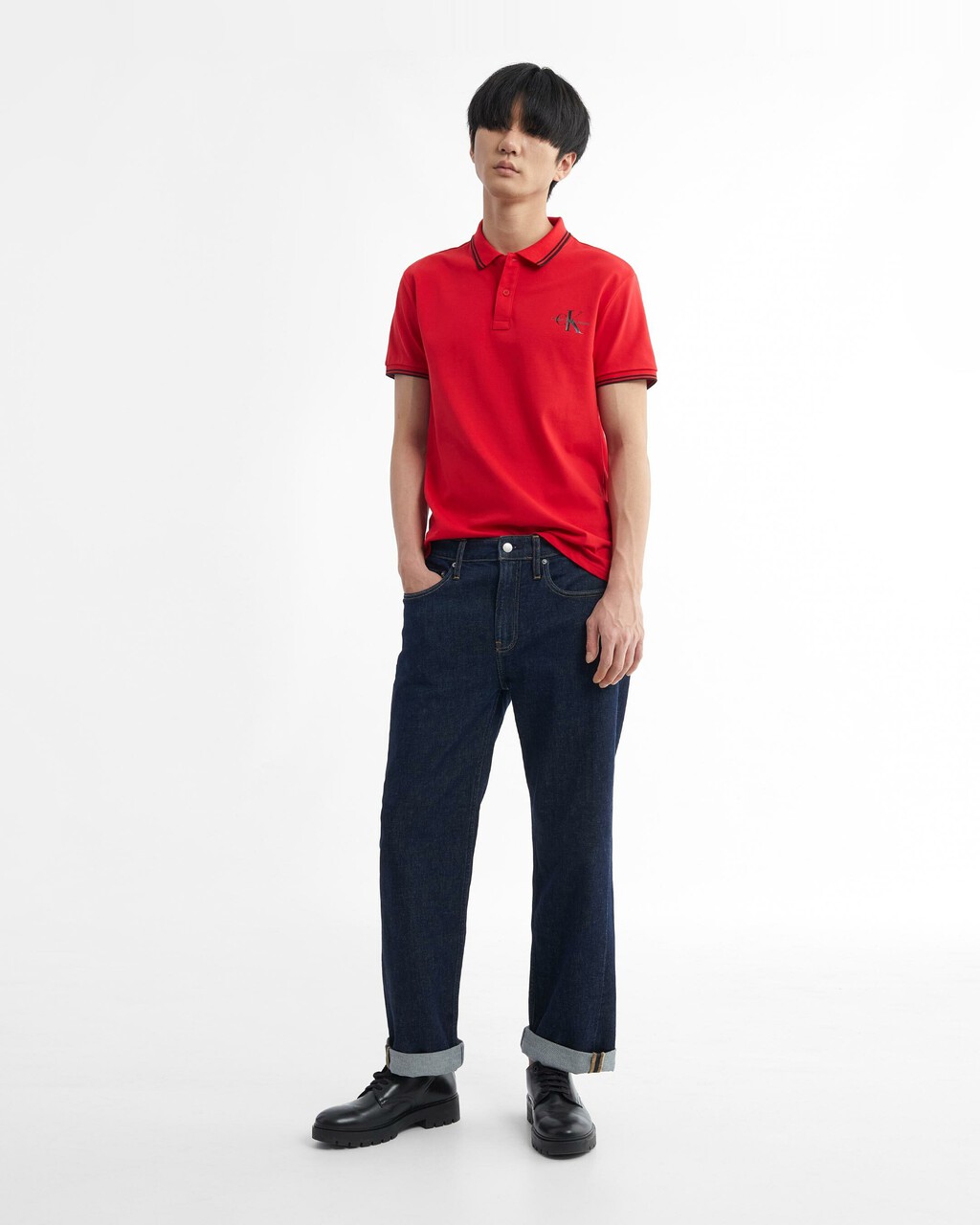 CORE TIPPED SLIM POLO, Candy Apple, hi-res