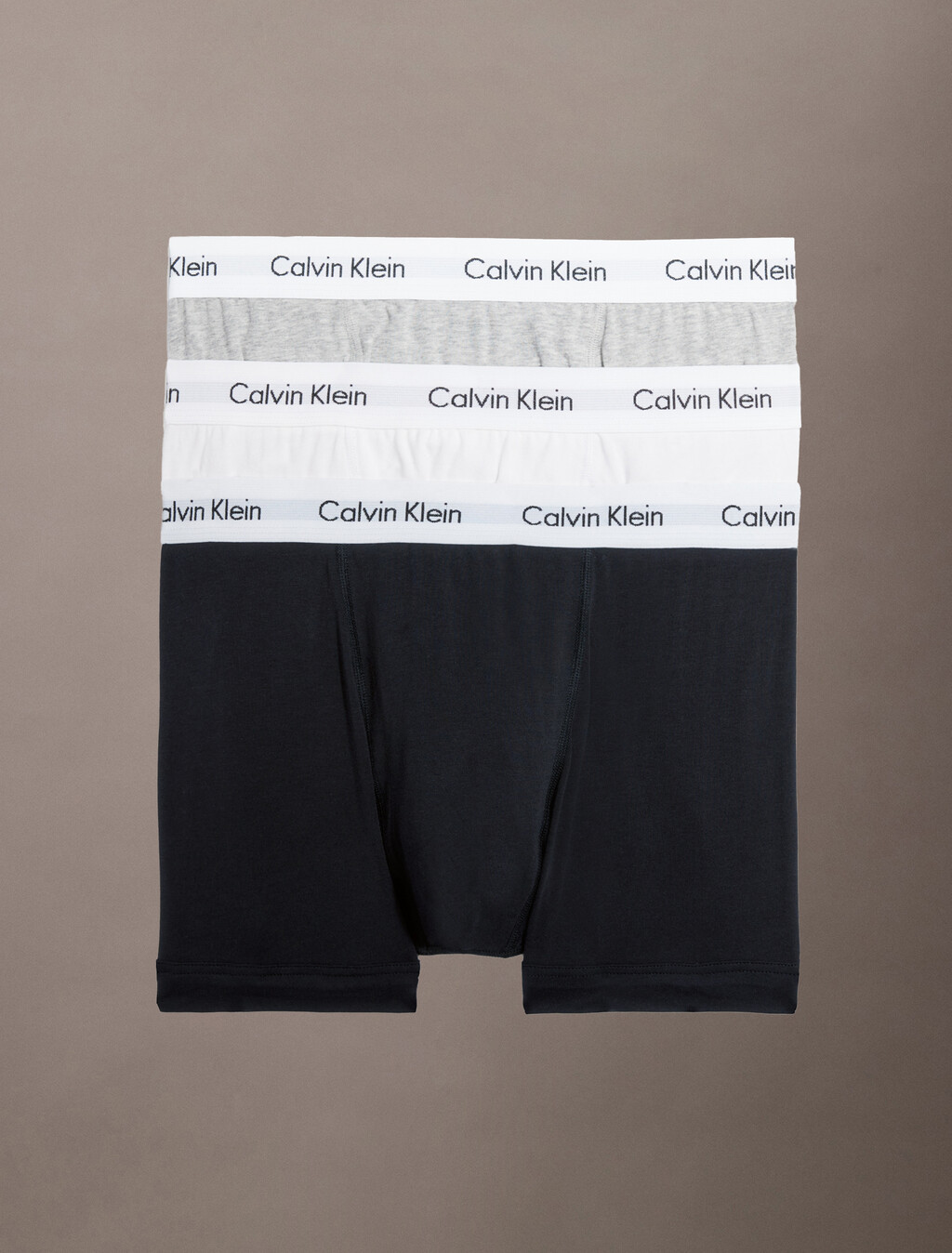 Cotton Stretch Trunk 3 Pack, 1 Black / 1 Grey Heather / 1 White, hi-res