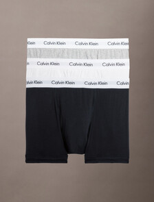 Cotton Stretch Trunk 3 Pack, 1 Black / 1 Grey Heather / 1 White, hi-res