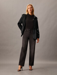 Waisted Zip Up Jacket, Ck Black, hi-res