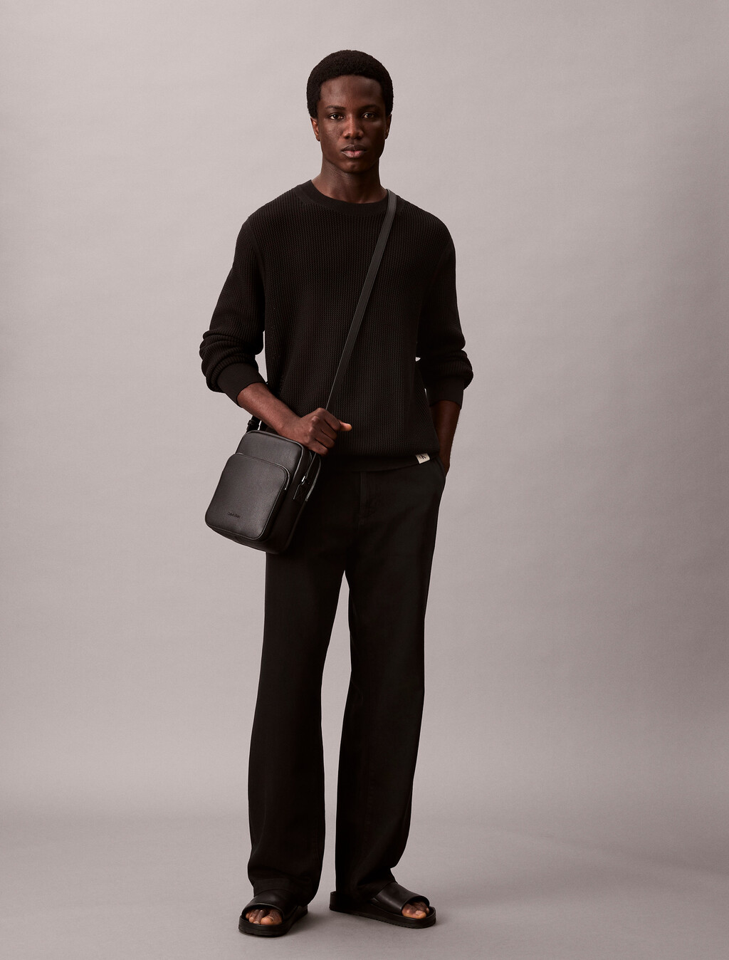 Micro Pebble Crossbody Bag, Black, hi-res