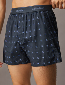 Cotton Poplin Traditional Boxers, 19917 STUDDED MONOGRAM PRINT+INK, hi-res