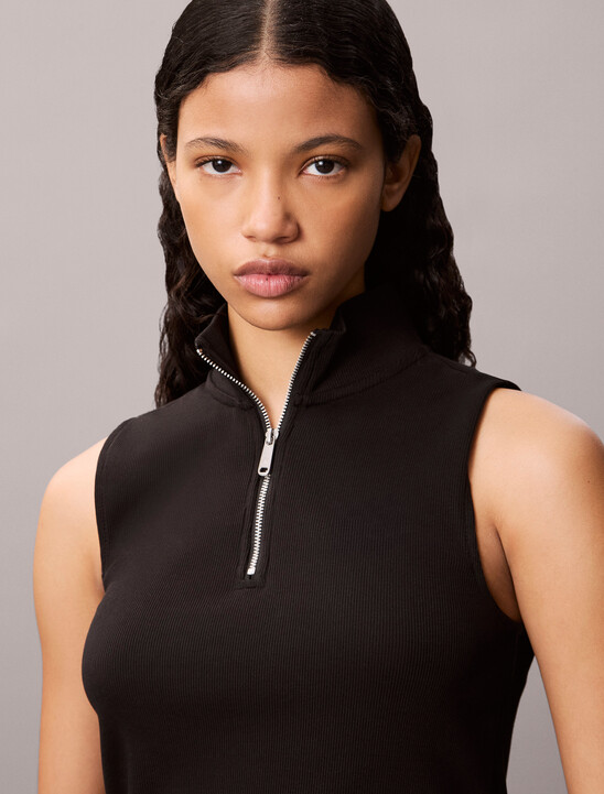 Sleeveless Quarter Zip Top