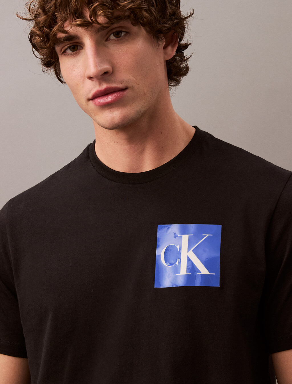 Box Graphic Print Regular Cotton Tee, Black, hi-res