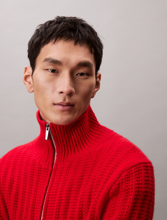 Lunar New Year Cashmere Zip Thru Sweater