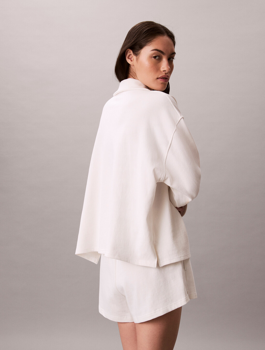 Cotton Heritage Logo Pyjama Top, Tofu, hi-res