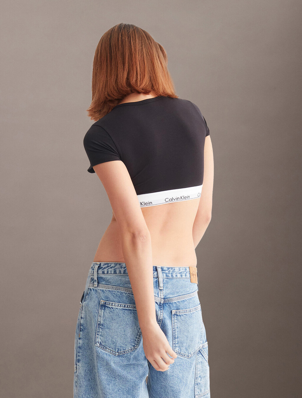 Icon Cotton T-Shirt Bralette, Black, hi-res