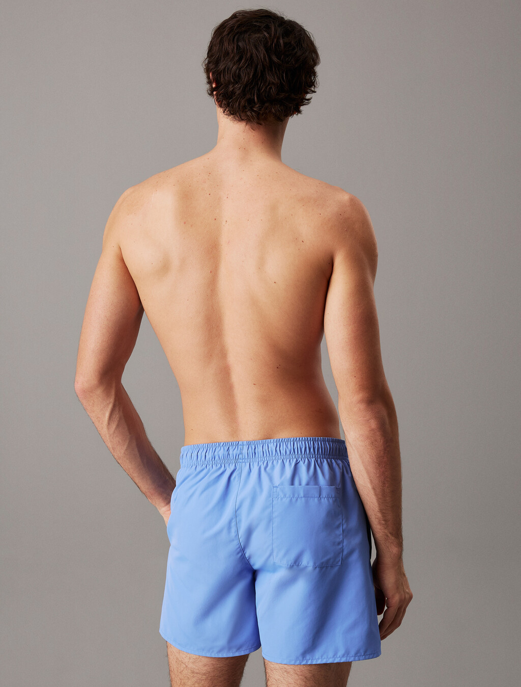 Medium Drawstring Swim Shorts - CK Monogram, Glacier 5534269, hi-res