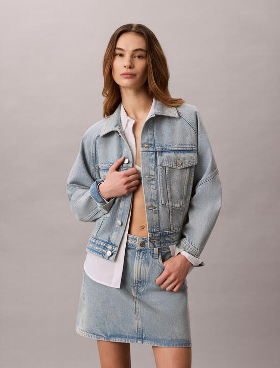 Boxy Logo Tape Denim Jacket