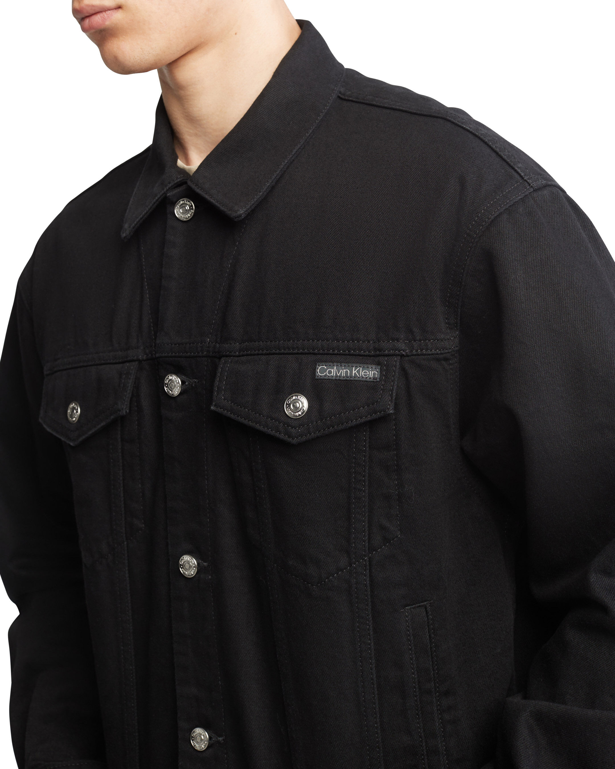 Black denim jacket calvin klein deals