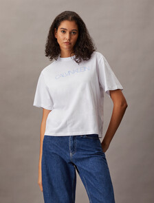 Boxy Logo Tee, Brilliant White, hi-res