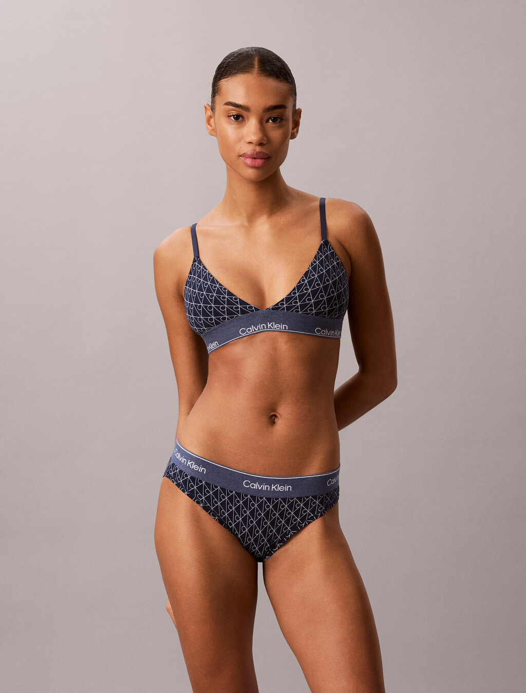 Icon Cotton Modal Limited Edition Bikini Briefs, Denim Emblem Pageant Blue, hi-res