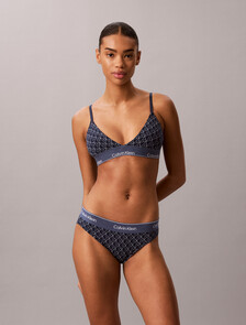 Icon Cotton Modal Limited Edition Bikini Briefs, Denim Emblem Pageant Blue, hi-res