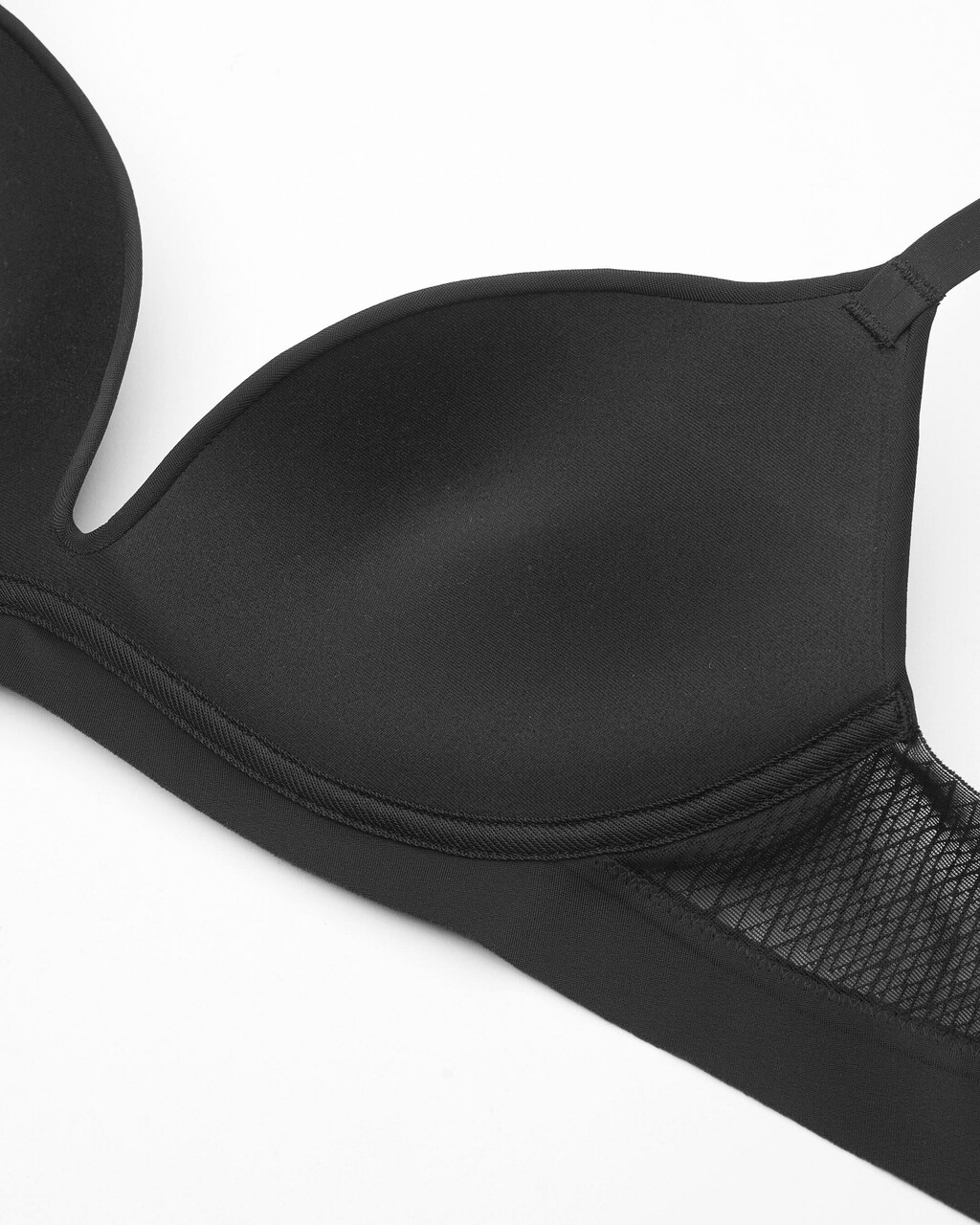 Mesh Lace Push Up Plunge Bra, Black, hi-res