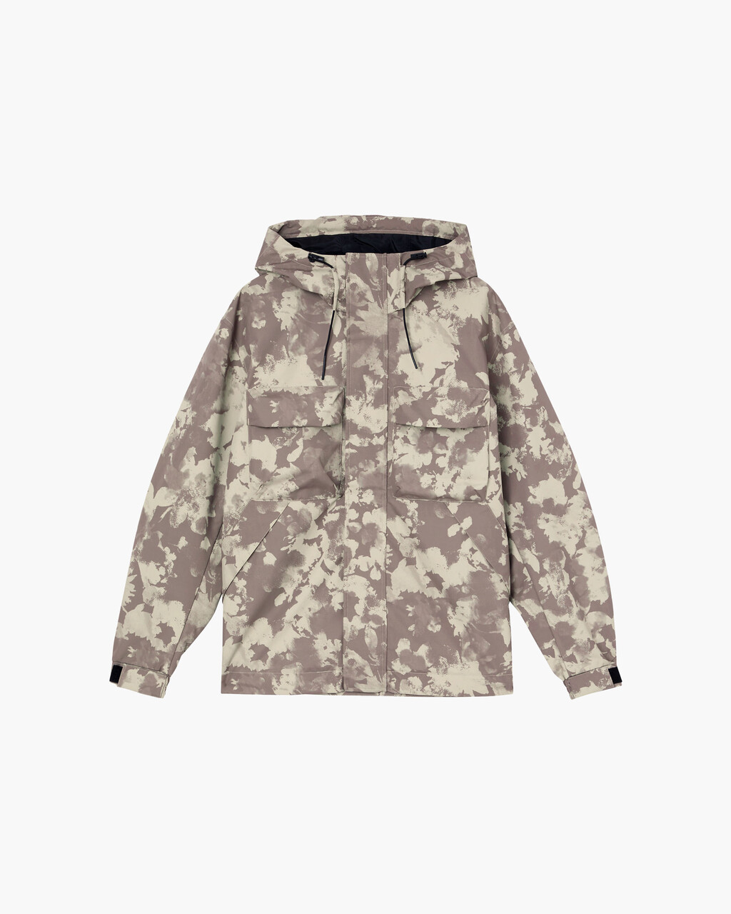 Recycled Polyester Hooded Windbreaker, AOP TRAVERTINE, hi-res