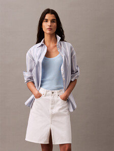 Viscose Rib Knit Tank Top, Halogen Blue, hi-res