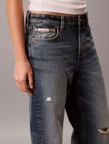 90s Straight Distressed Jeans, WORN PEAK, hi-res