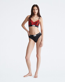 CALVIN KLEIN 1996 LIGHTLY LINED BRALETTE, TIGER STRIPE PRINT+HAZARD, hi-res