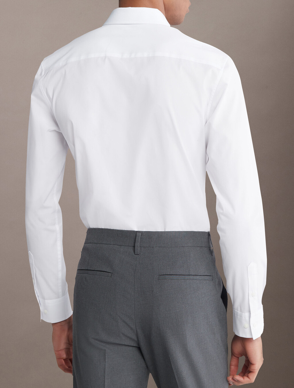Supima Stretch Cotton Slim Button-Down Shirt, Brilliant White, hi-res