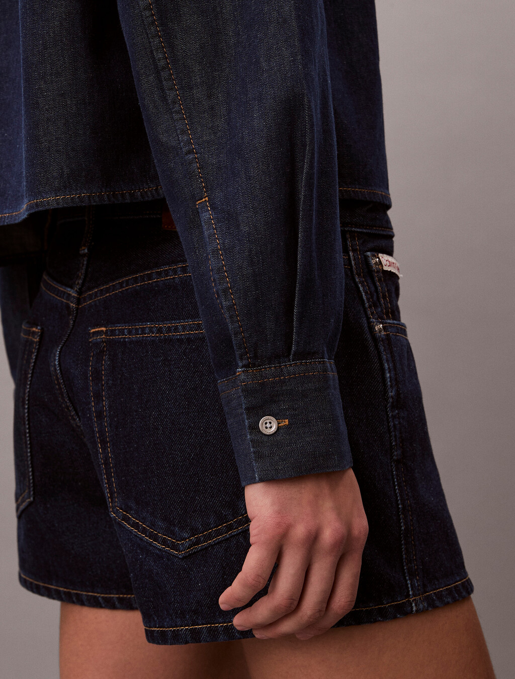 Cropped Denim Dad Shirt, CHESAPEAKE BAY, hi-res