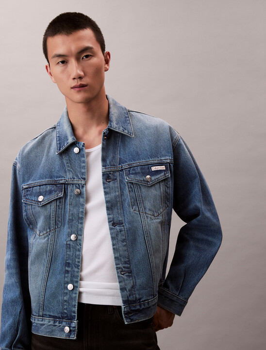 90s Indigo Citrine Denim Trucker Jacket