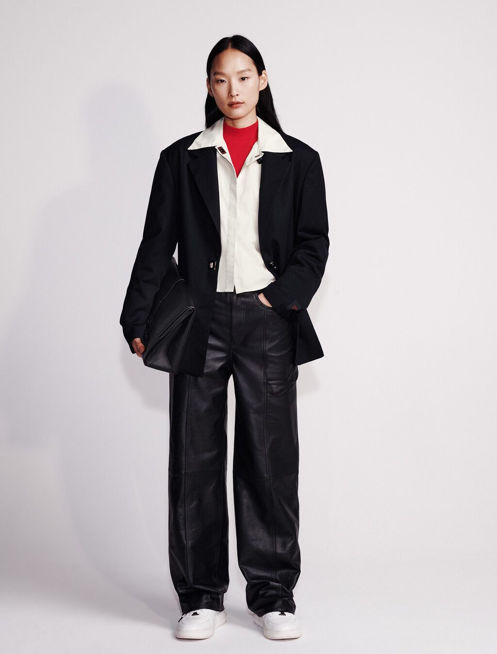 Relaxed Tailored Blazer, Black, hi-res