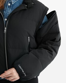 Feminine Detailing Lightweight Down Jacket, Ck Black, hi-res