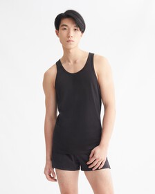 MODERN COTTON STRETCH TANKS 2 PACK, Black/Black, hi-res