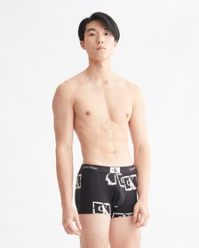 CALVIN KLEIN 1996 TRUNKS, STENCIL LOGO PRINT_BLACK, hi-res